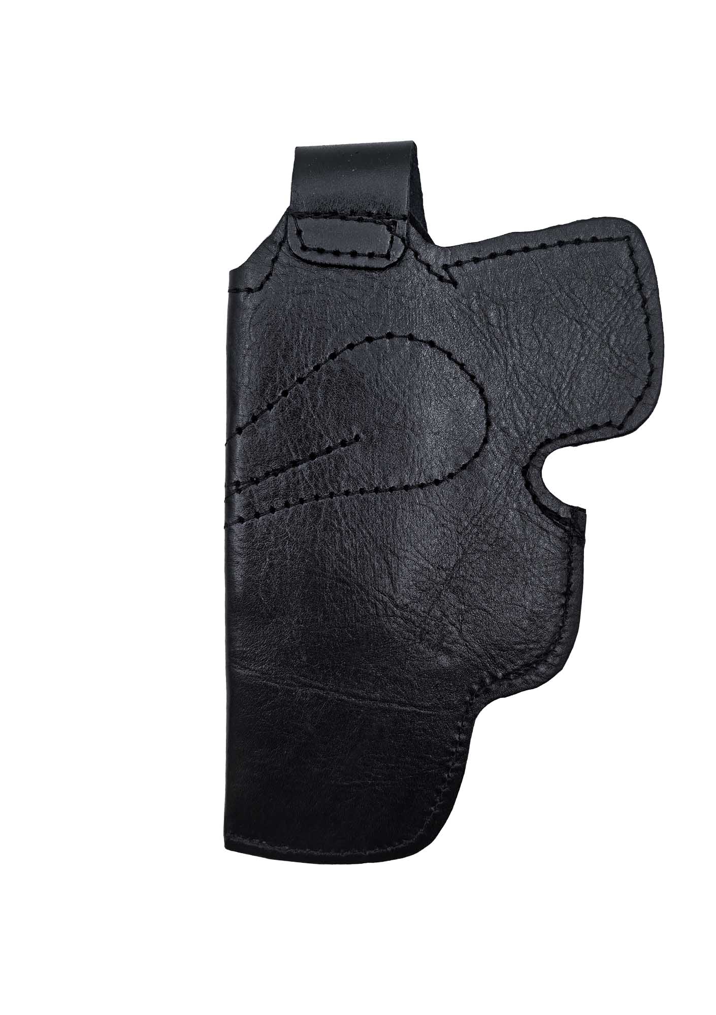 Glock 43 İçin Uyumlu Çorap Tipi Deri İç Kılıf Metal Maşalı Siyah