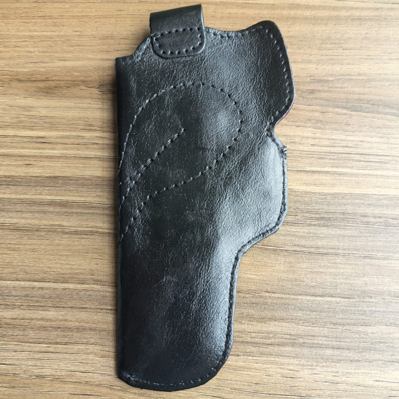 Glock 17 İçin Uyumlu İçi Kırmızı Çorap Tipi Deri Taşıma Kılıfı