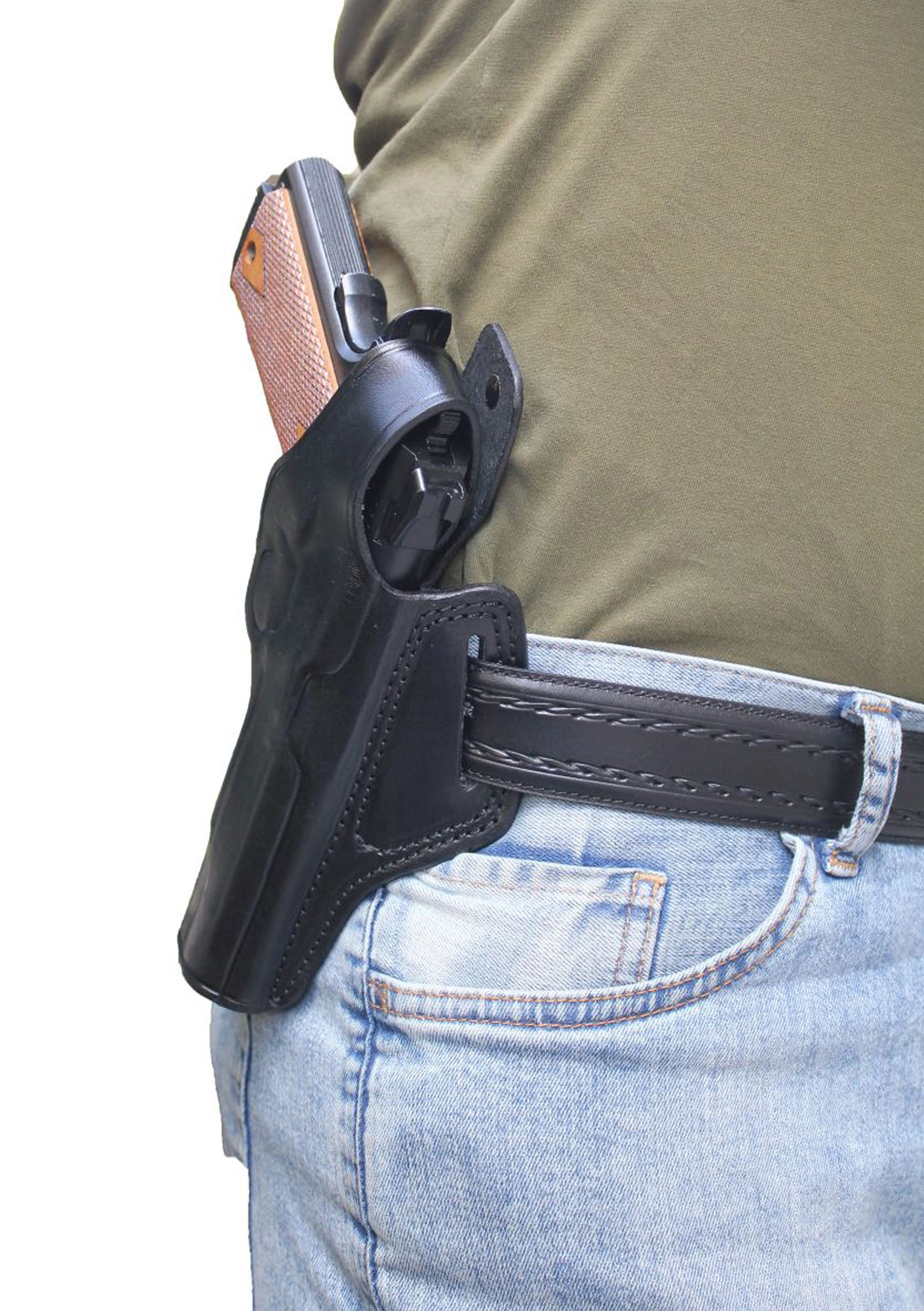 Canik Mete MC9 İçin Uygun Atkılı Tam Kelebek Deri Silah Kılıfı Kahve