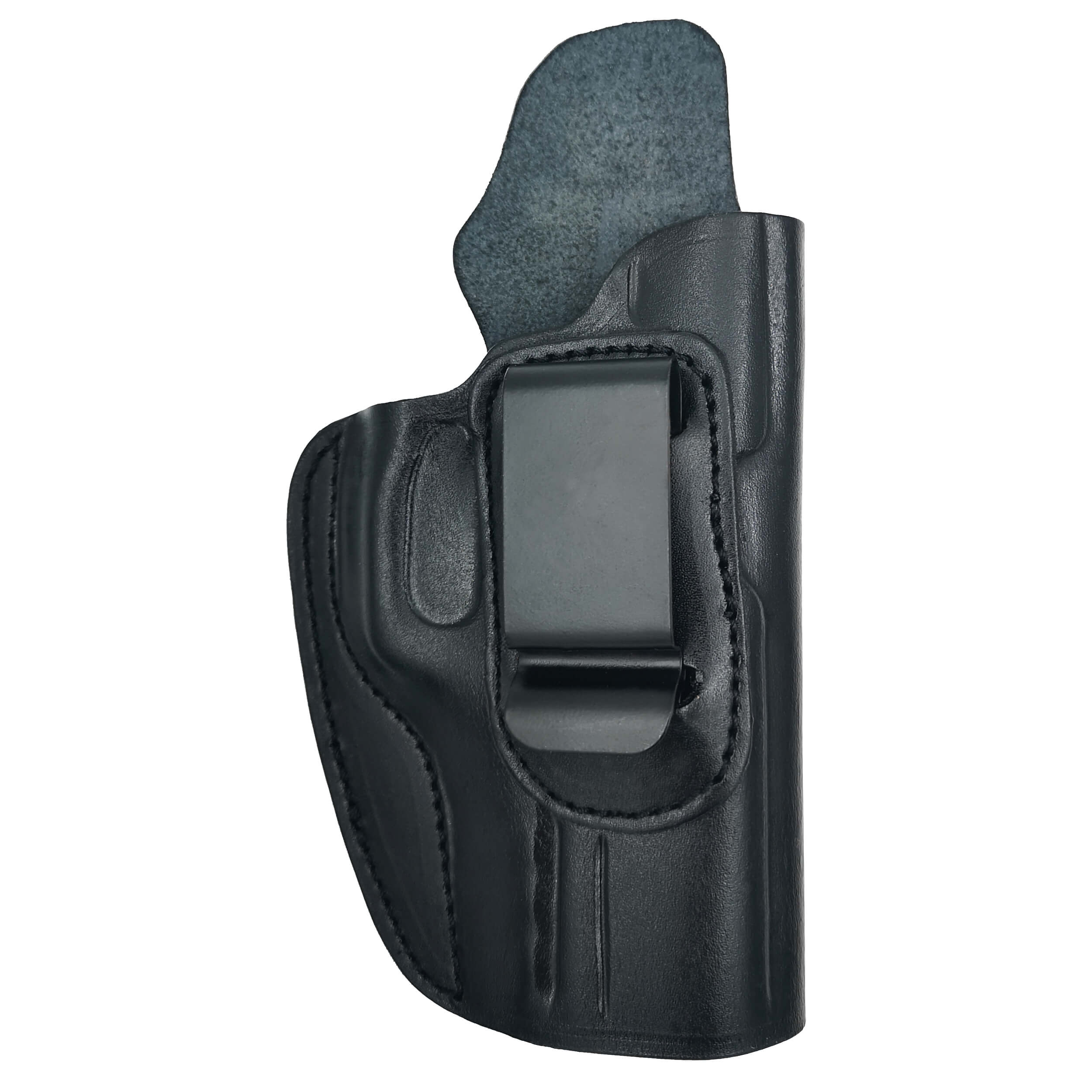 Glock 19 İçin Uyumlu Deri Gizli Taşıma Silah Kılıfı Siyah Metal Maşalı