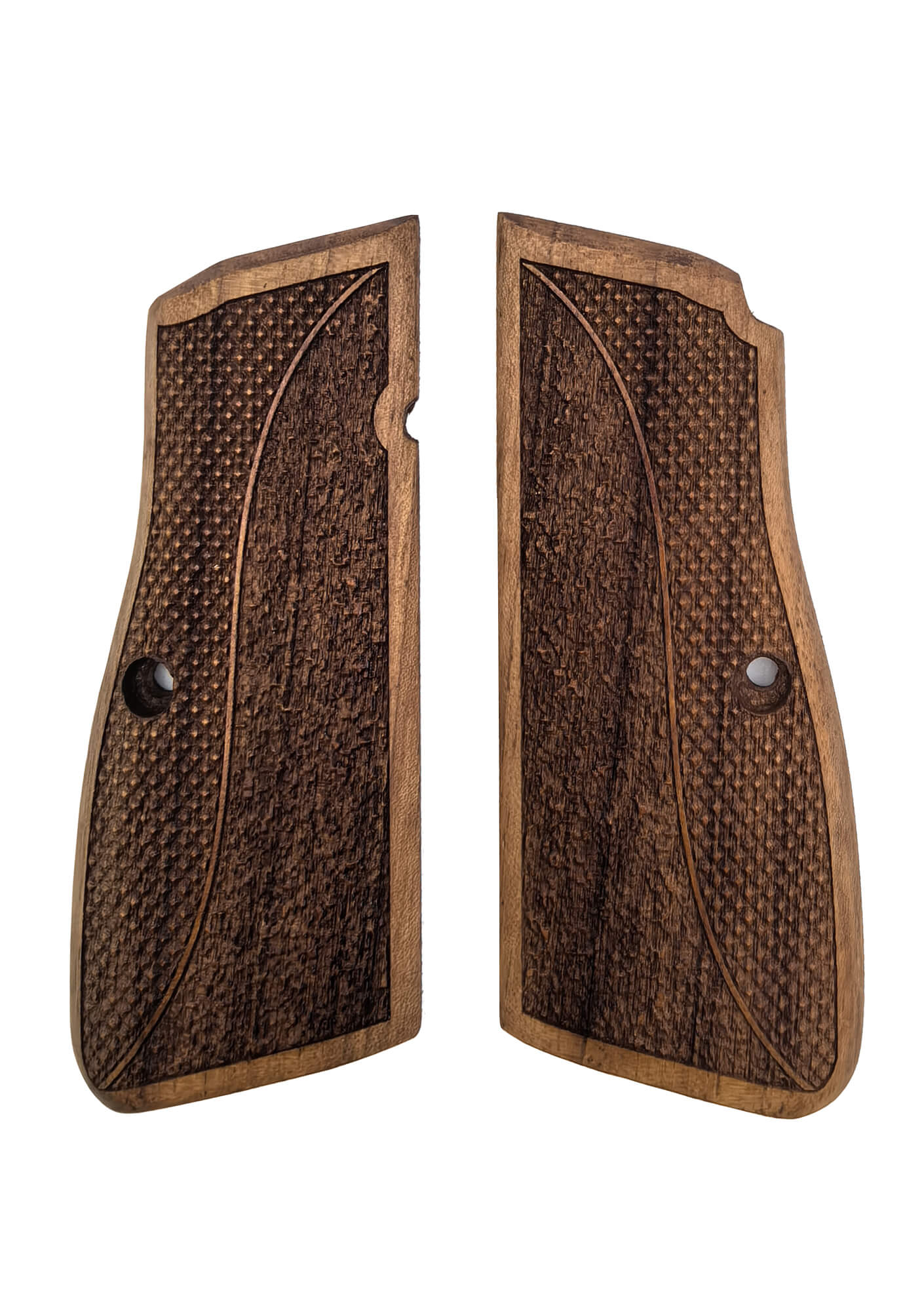 Browning HP Uyumlu Muadil Ahşap Kabze Klasik Parça Desenli Model 064