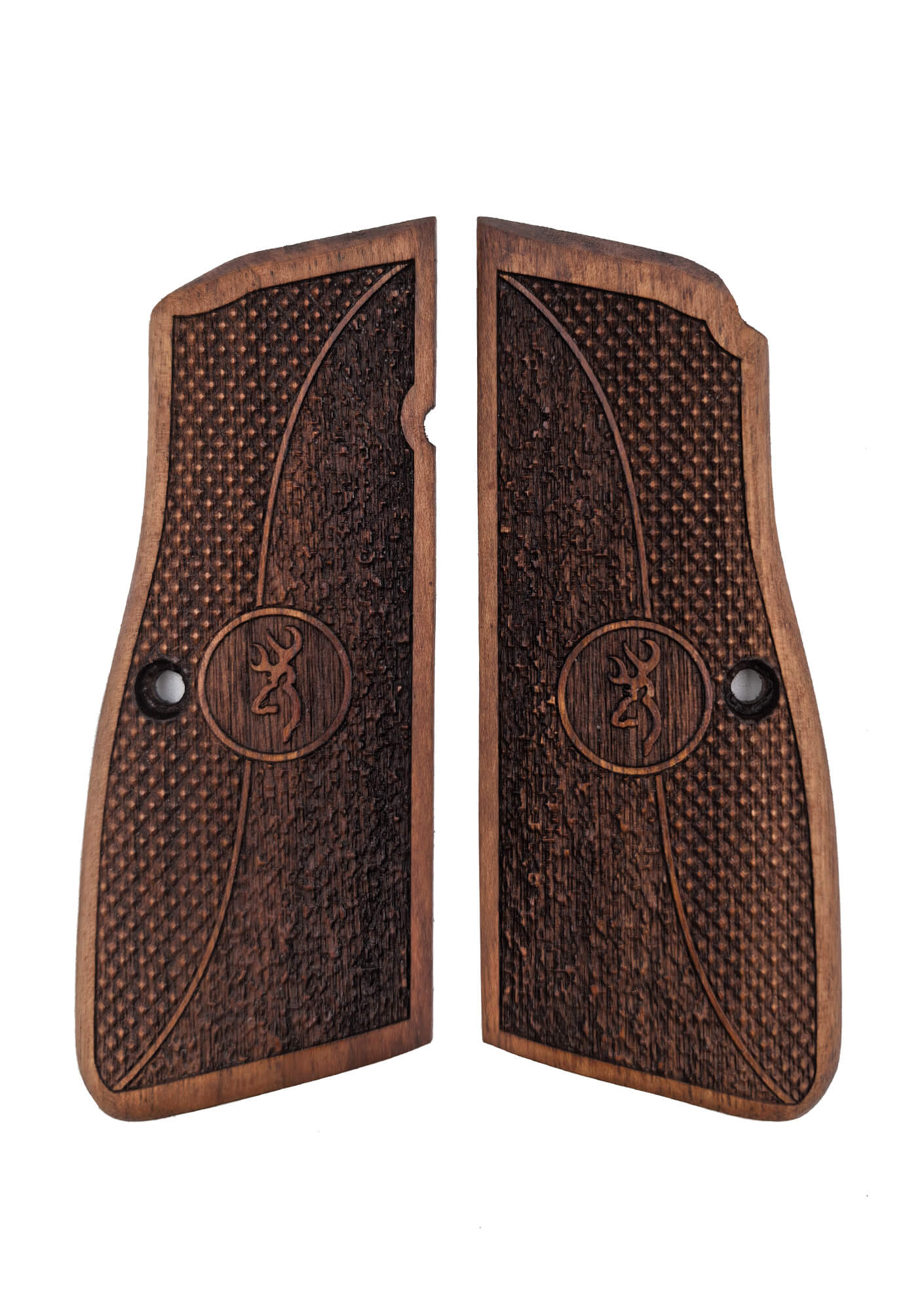 Browning HP Uyumlu Muadil Ahşap Kabze Modern Logo Desenli Model 048