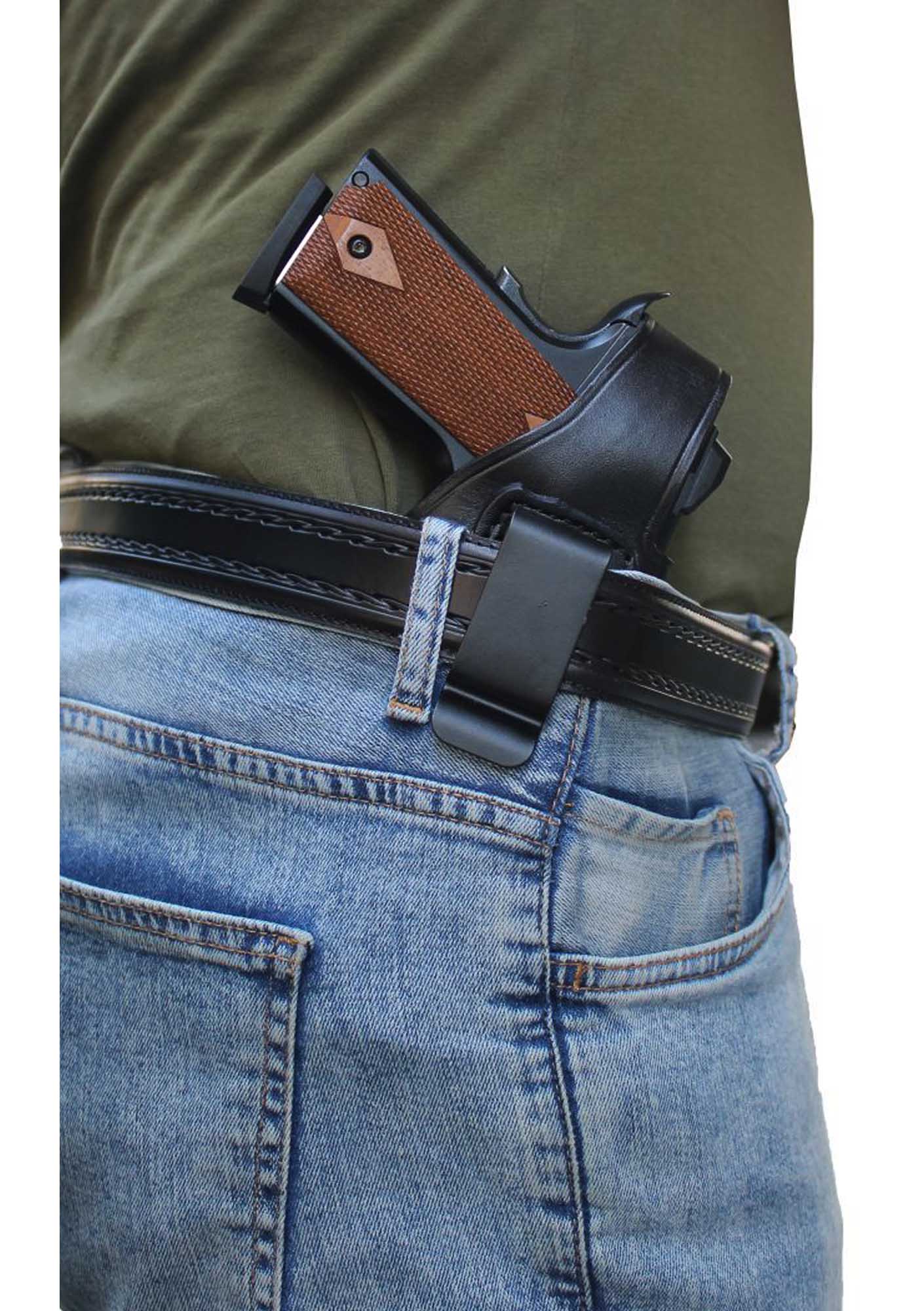Beretta F92 İçin Uygun İç-Dış Deri Silah Kılıfı Siyah