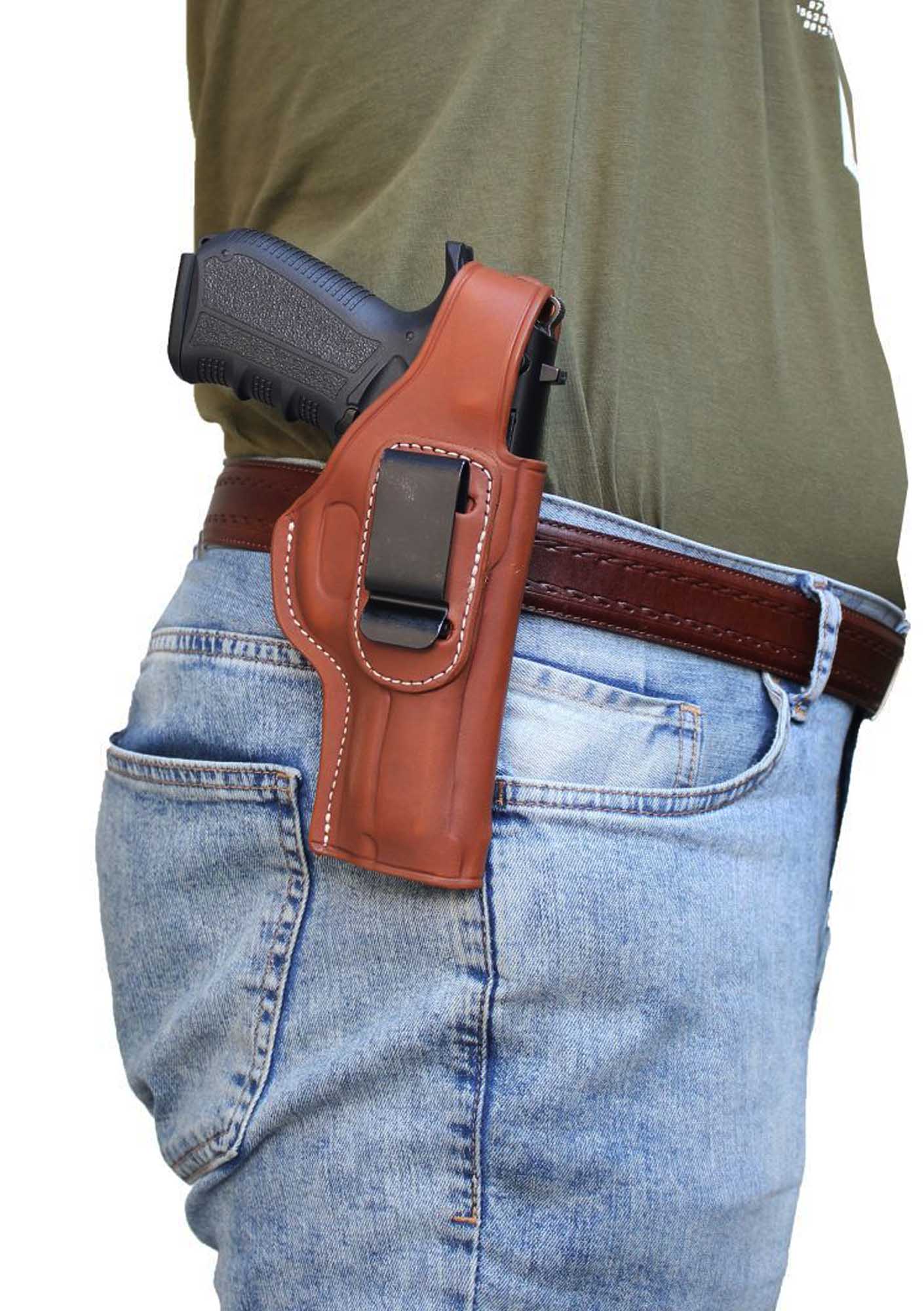 Beretta F92 İçin Uygun İç-Dış Deri Silah Kılıfı Siyah