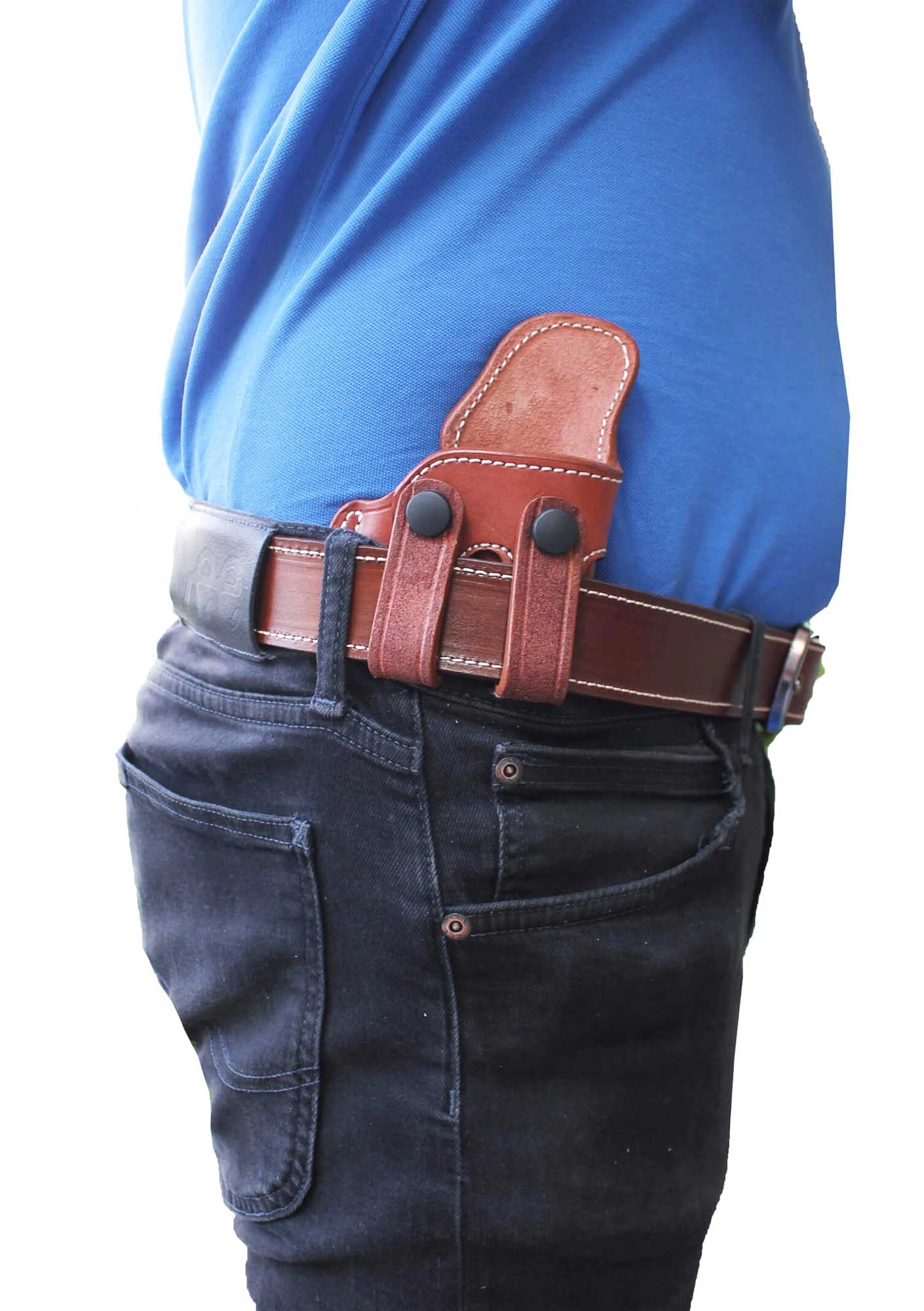 Canik Mete MC9 LS İçin Uygun Çıtçıtlı Kemer İçi Gizli Deri Silah Kılıfı Siyah