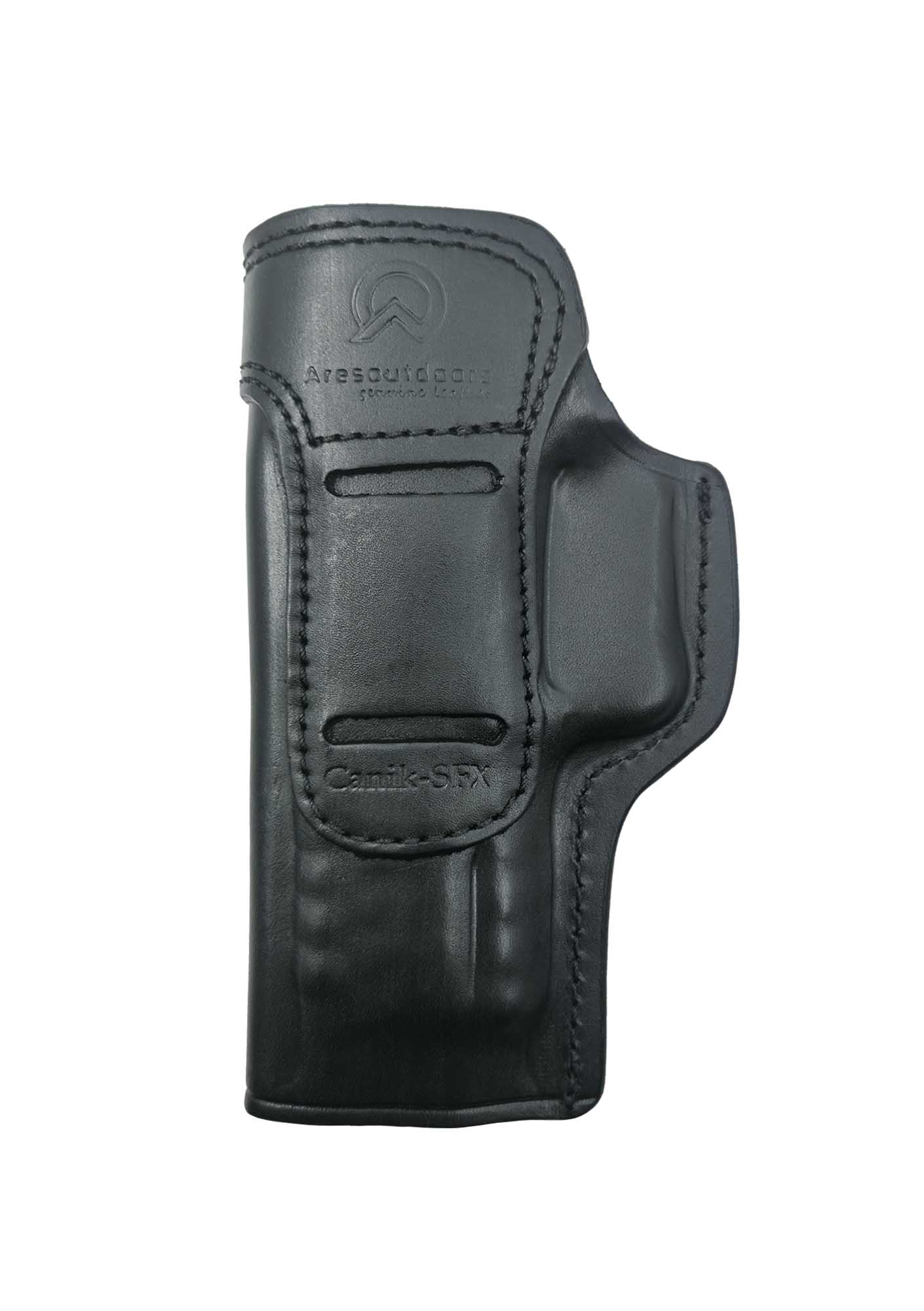 Canik TP9 SFX İçin Uygun Sağ Sol Yönü Değişebilir İç ve Dış Deri Silah Kılıfı Siyah