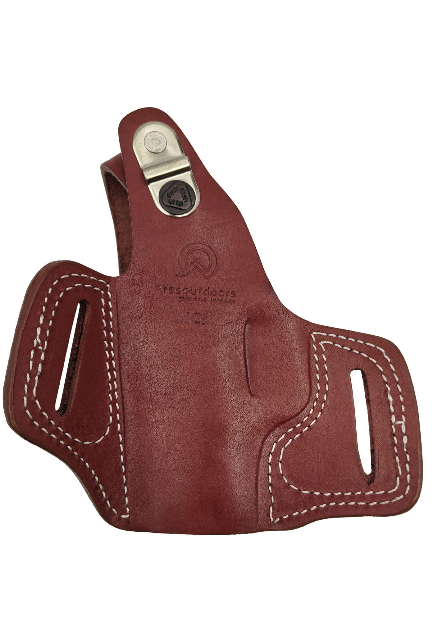 Canik Mete MC9 İçin Uygun Atkılı Tam Kelebek Deri Silah Kılıfı Kahve