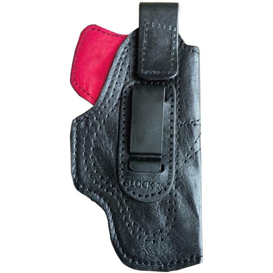 Glock 26 İçin Uyumlu İçi Kırmızı Çorap Tipi Deri Taşıma Kılıfı