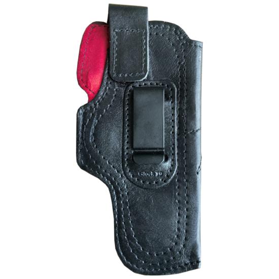 Glock 19 İçin Uyumlu İçi Kırmızı Çorap Tipi Deri Taşıma Kılıfı