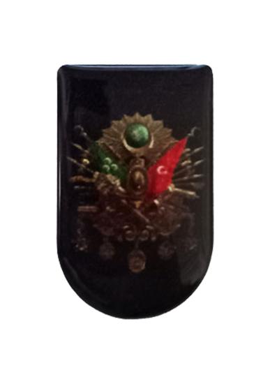 Siyah Osmanlı Desenli Şarjör Etiketi Şarjör Altı Bayrak Sticker