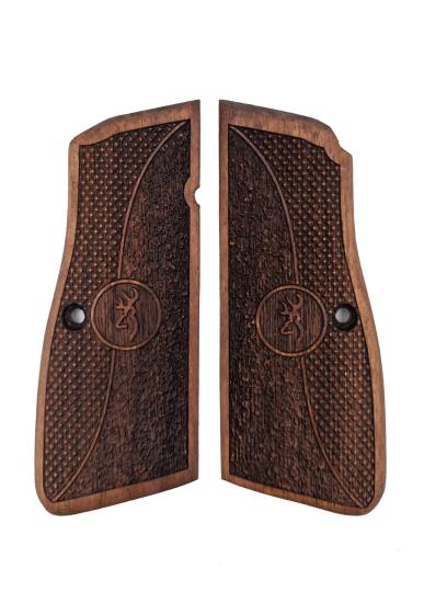 Browning HP Uyumlu Muadil Ahşap Kabze Modern Logo Desenli Model 048