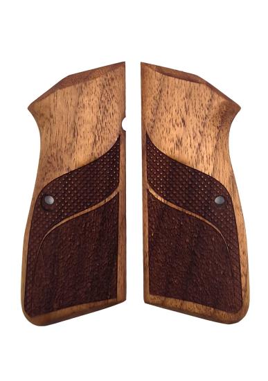 Browning HP Uyumlu Muadil Ahşap Kabze Takımı Lazer Piramit Desenli Model 023