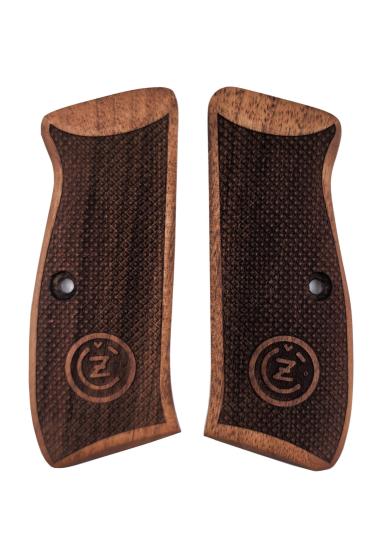 CZ 75 Uyumlu Muadil Ahşap Kabze Takımı Klasik Logo Desenli Model 062