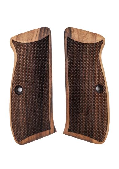 CZ 75 Uyumlu Muadil Ahşap Kabze Takımı Klasik Prizma Desenli Model 059