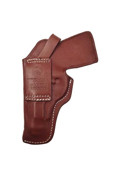 Beretta Mod 70 İçin Uygun Kapalı Namlu Kemer İçi Deri Silah Kılıfı Kahve