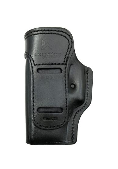 Glock 19 İçin Uygun Sağ Sol Yönü Değişebilir İç ve Dış Deri Silah Kılıfı Siyah