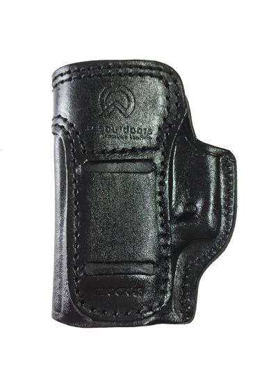 Glock 43 İçin Uygun Sağ Sol Yönü Değişebilir İç ve Dış Deri Silah Kılıfı Siyah