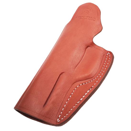 Canik TP9 SF İçin Uyumlu Kemer İçi Mandallı Gerçek Deri Kahverengi Silah Kılıfı