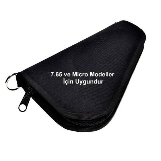 Fermuarlı Üçgen Kumaş Tabanca Çantası Compact Modellere Uygun