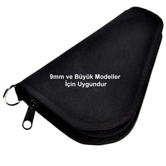 Fermuarlı Üçgen Kumaş Tabanca Çantası Full Modellere Uygun