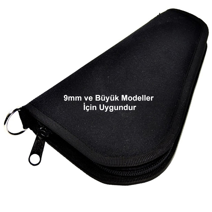 Fermuarlı Üçgen Kumaş Tabanca Çantası Full Modellere Uygun