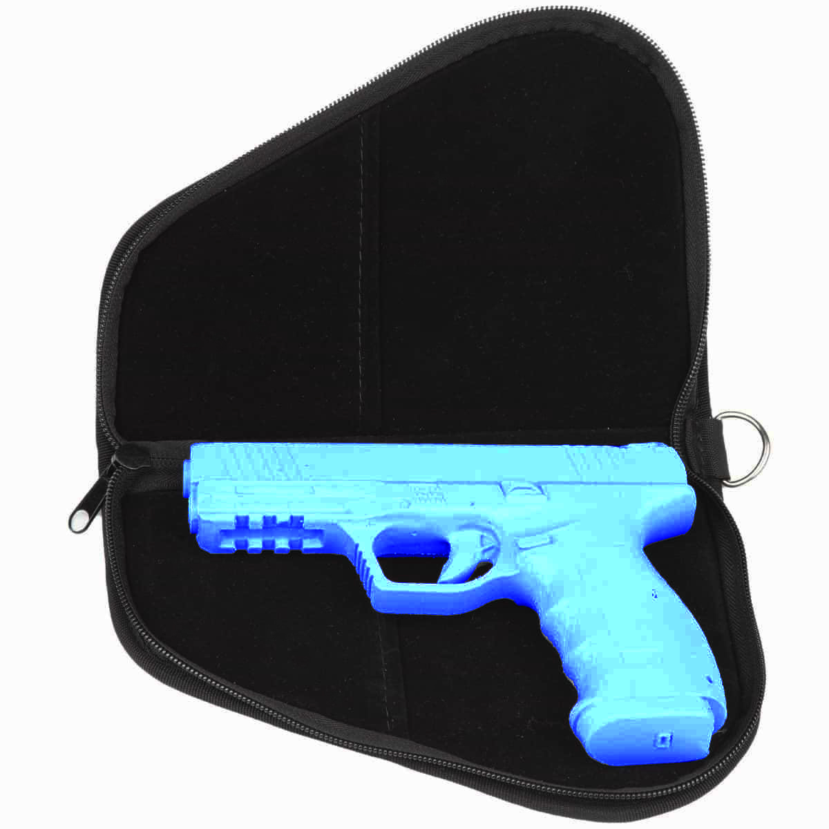 Fermuarlı Üçgen Kumaş Tabanca Çantası Full Modellere Uygun